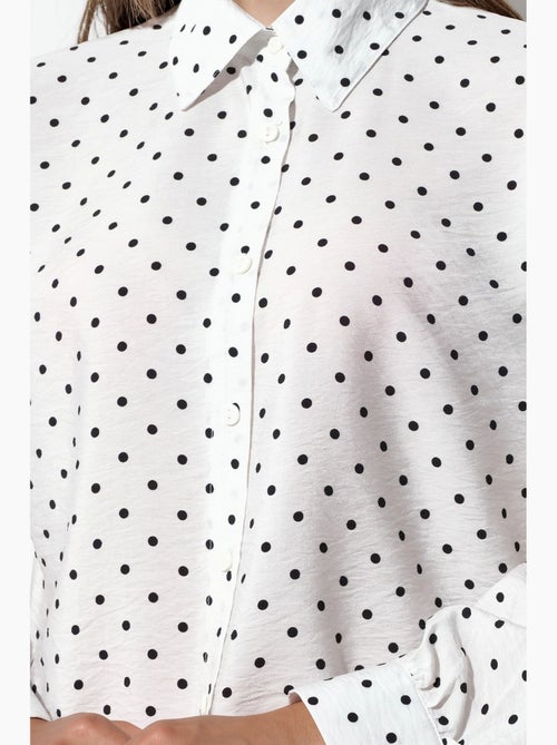 Camisa oversized de crepe com bolinhas bdart - Kiabi Camisa oversized de crepe com bolinhas bdart - Kiabi