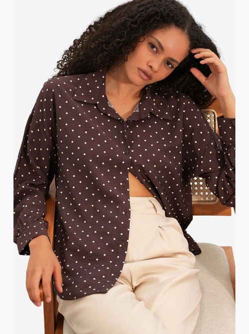 Camisa oversized de crepe com bolinhas bdart - Kiabi