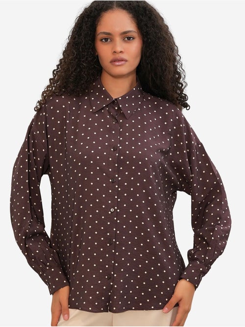 Camisa oversized de crepe com bolinhas bdart - Kiabi