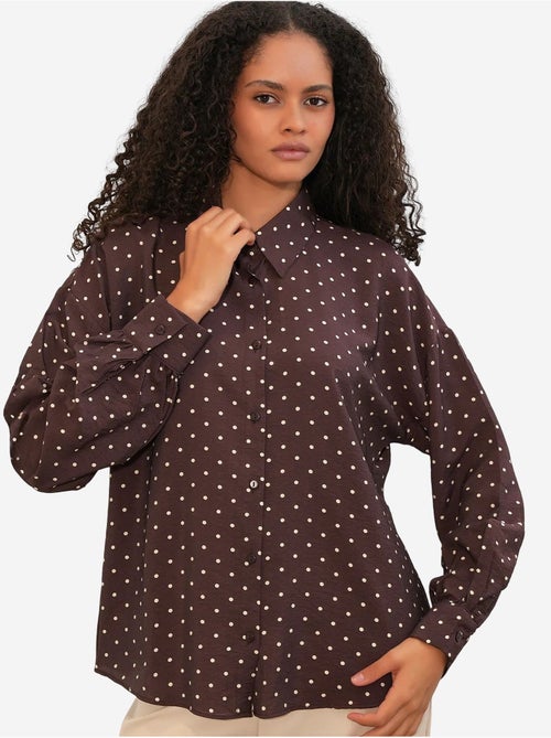 Camisa oversized de crepe com bolinhas bdart - Kiabi