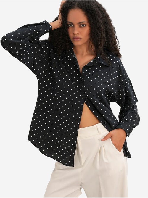 Camisa oversized de crepe com bolinhas bdart - Kiabi