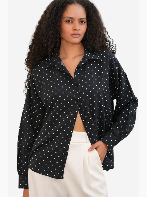 Camisa oversized de crepe com bolinhas bdart - Kiabi