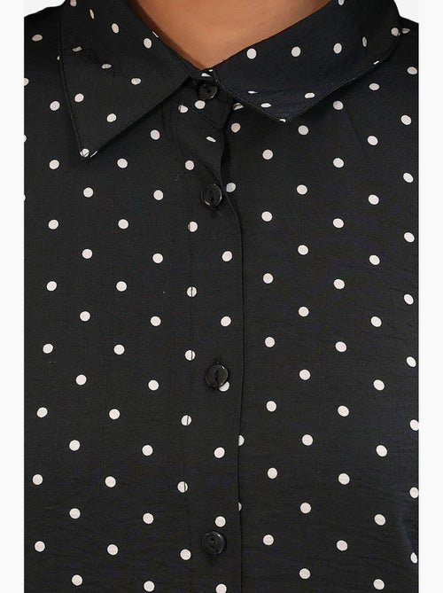 Camisa oversized de crepe com bolinhas bdart - Kiabi