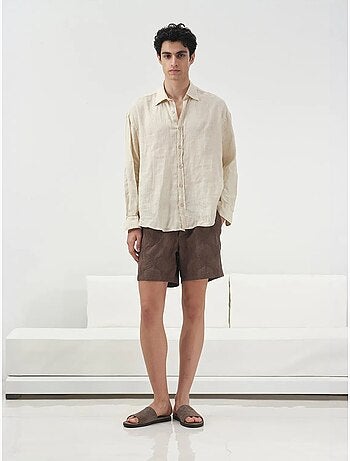 Camisa oversized de linho com botões giesto