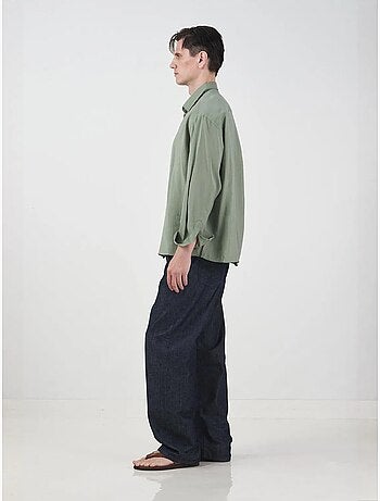 Camisa oversized de manga comprida com botões giesto