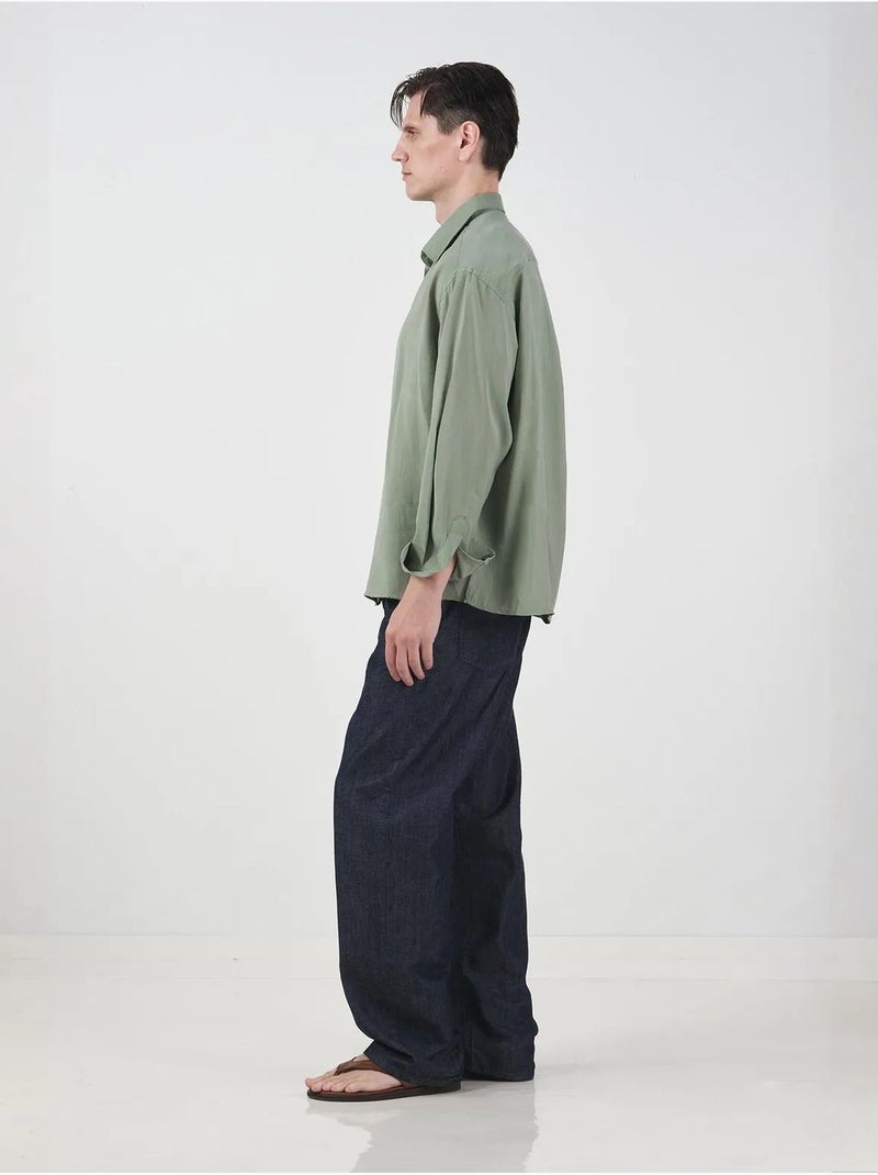 Camisa oversized de manga comprida com botões giesto Verde menta - Kiabi
