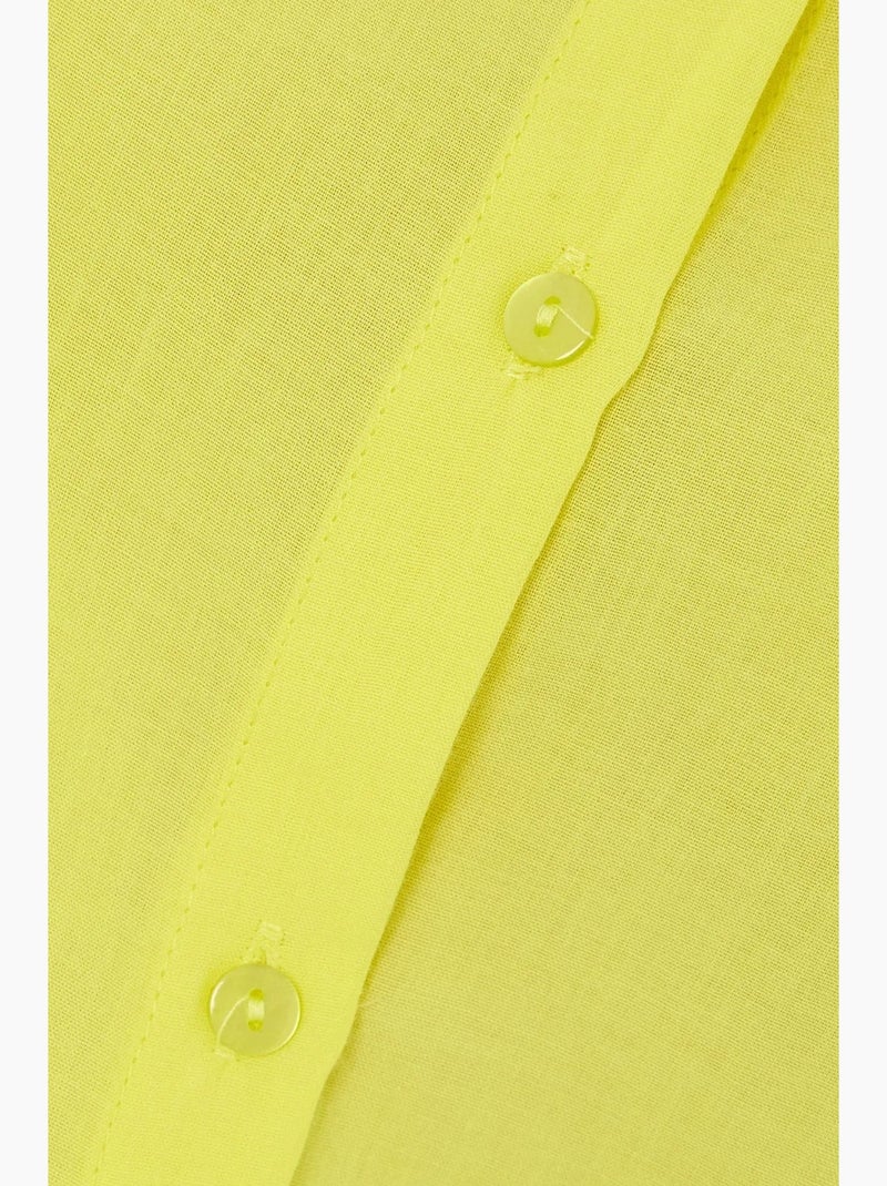 Camisa oversized de manga comprida com botões hiccup Amarelo - Kiabi