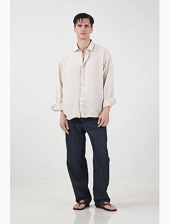 Camisa oversized de manga comprida com fecho de botões giesto