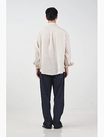 Camisa oversized de manga comprida com fecho de botões giesto