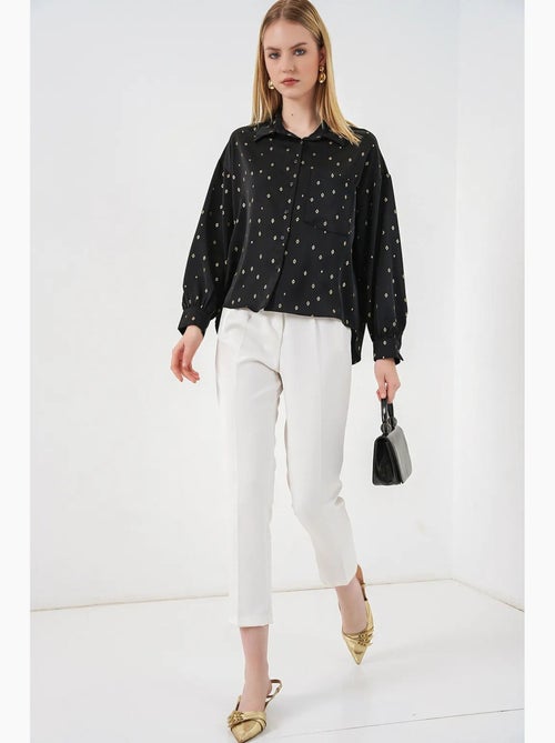 Camisa oversized de manga comprida estampada com bolso bdart - Kiabi Camisa oversized de manga comprida estampada com bolso bdart - Kiabi