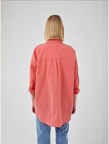 Camisa oversized de popelina com botões e manga comprida mixray