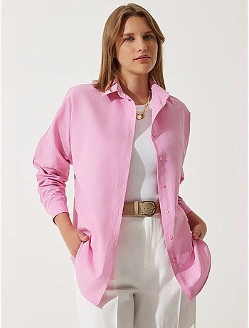 Camisa oversized de popelina com botões e mangas compridas istanbul