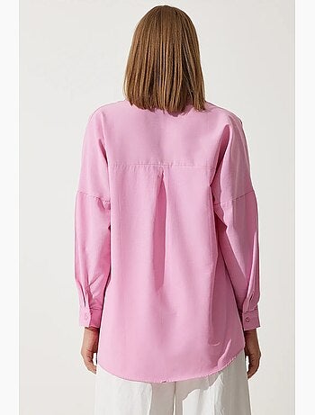 Camisa oversized de popelina com botões e mangas compridas istanbul