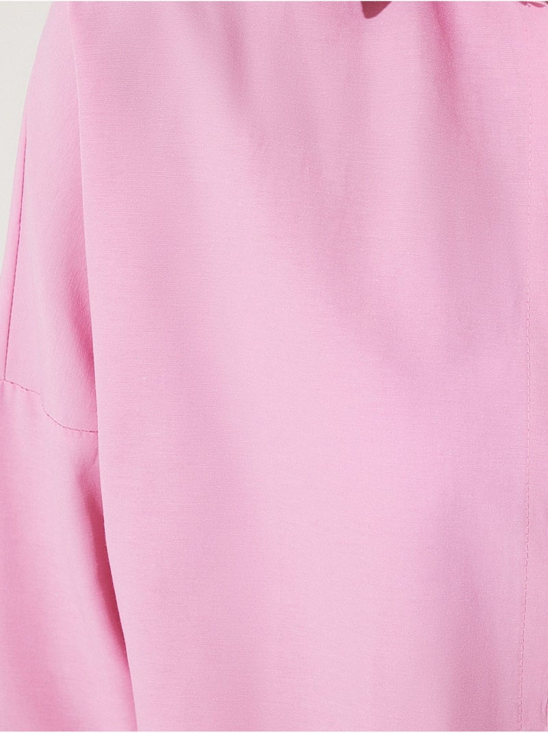 Camisa oversized de popelina com botões e mangas compridas istanbul Rosa-fluo/Solinotes - Kiabi