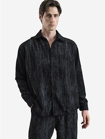 Camisa oversized de veludo com botões giesto