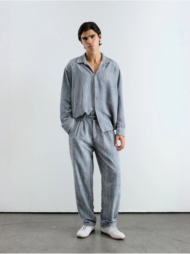 Camisa oversized de veludo giesto Azul claro - Kiabi