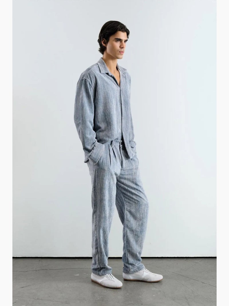 Camisa oversized de veludo giesto Azul claro - Kiabi
