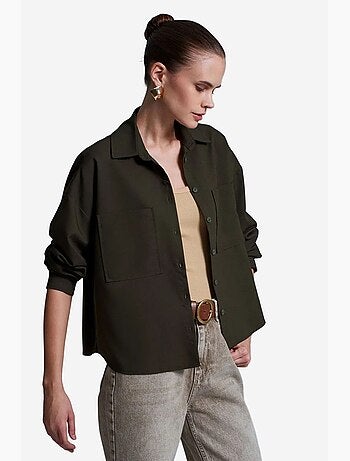 Camisa oversized em crepe com abotoamento frontal dilvin