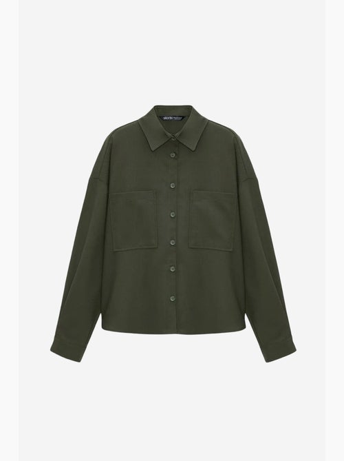 Camisa oversized em crepe com abotoamento frontal dilvin - Kiabi Camisa oversized em crepe com abotoamento frontal dilvin - Kiabi