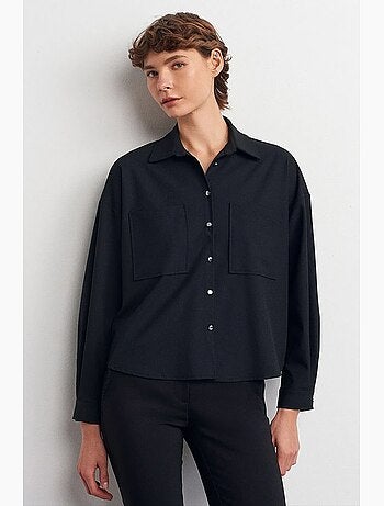 Camisa oversized em crepe com abotoamento frontal dilvin