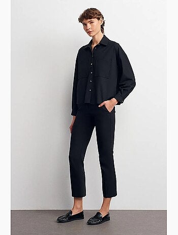 Camisa oversized em crepe com abotoamento frontal dilvin