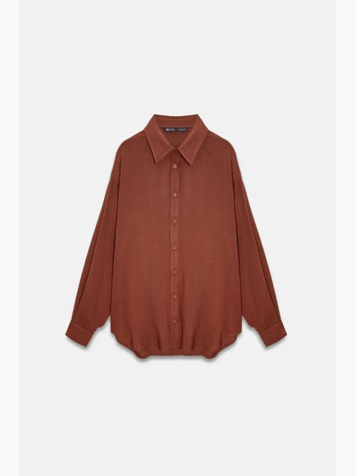 Camisa oversized em crepe com botões dilvin - Kiabi Camisa oversized em crepe com botões dilvin - Kiabi