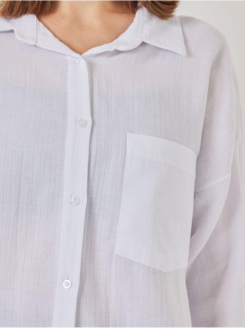Camisa oversized em mistura de linho com detalhes de bolsos bdart - Kiabi Camisa oversized em mistura de linho com detalhes de bolsos bdart - Kiabi