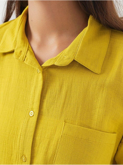 Camisa oversized em mistura de linho com detalhes de bolsos bdart - Kiabi