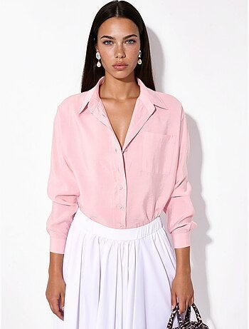 Camisa oversized em mistura de modal e viscose hiccup