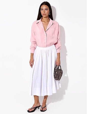 Camisa oversized em mistura de modal e viscose hiccup