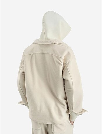 Camisa oversized em peluche com fecho de molas de pressão giesto