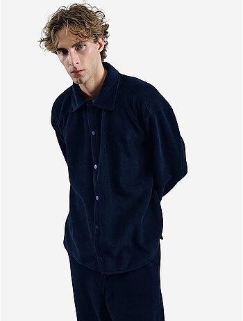 Camisa oversized em peluche com fecho de molas giesto