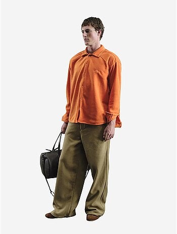 Camisa oversized em peluche com fecho de molas giesto