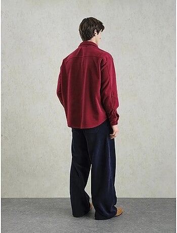 Camisa oversized em peluche com fecho de molas giesto