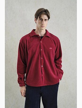Camisa oversized em peluche com fecho de molas giesto