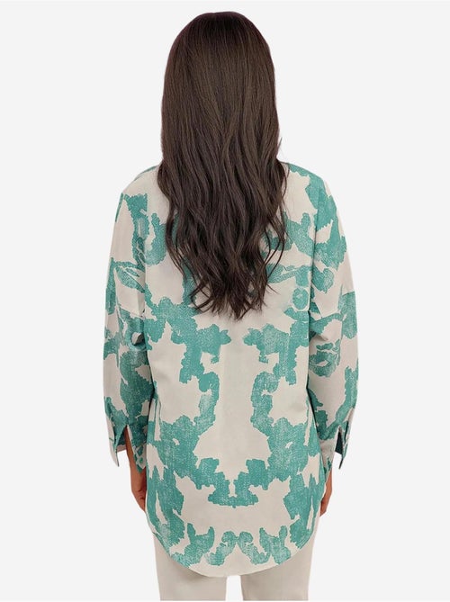 Camisa oversized em popelina com padrão e botões bdart - Kiabi Camisa oversized em popelina com padrão e botões bdart - Kiabi