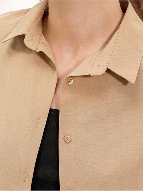 Camisa oversized em popelina com padrão e botões bdart - Kiabi Camisa oversized em popelina com padrão e botões bdart - Kiabi