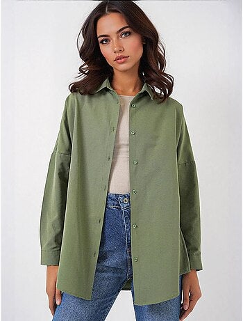 Camisa oversized em popelina com padrão e botões bdart