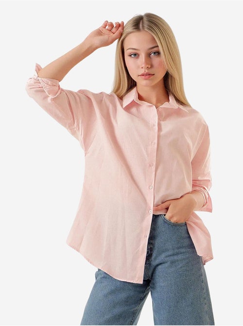 Camisa oversized em popelina com padrão e botões bdart - Kiabi
