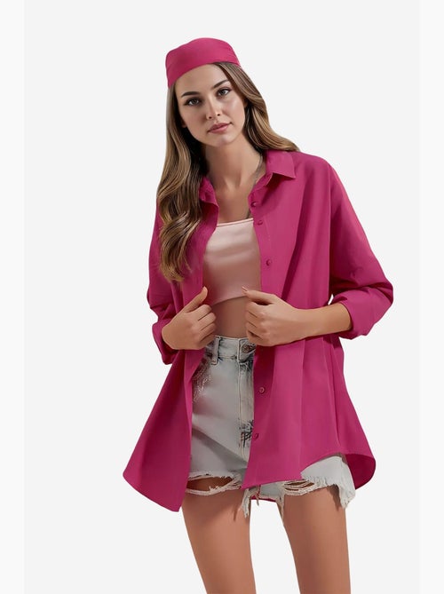 Camisa oversized em popelina com padrão e botões bdart - Kiabi