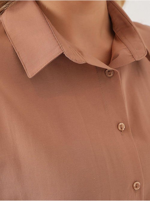 Camisa oversized em popelina com padrão e botões bdart - Kiabi Camisa oversized em popelina com padrão e botões bdart - Kiabi