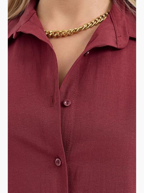 Camisa oversized em popelina com padrão e botões bdart - Kiabi Camisa oversized em popelina com padrão e botões bdart - Kiabi