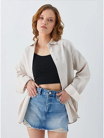 Camisa oversized em popelina mixray