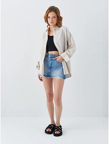 Camisa oversized em popelina mixray