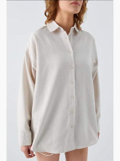 Camisa oversized em popelina mixray - Kiabi Camisa oversized em popelina mixray - Kiabi