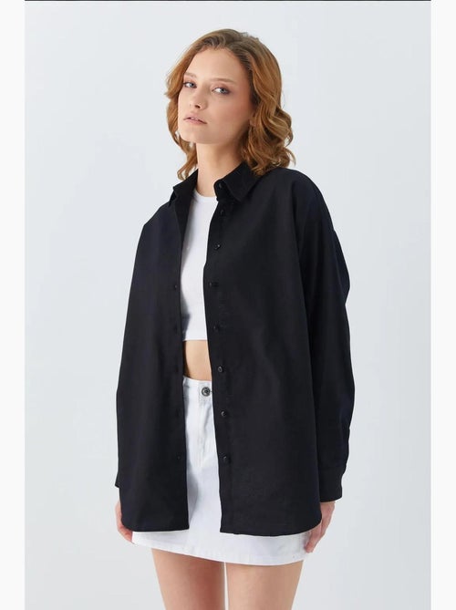 Camisa oversized em popelina mixray - Kiabi Camisa oversized em popelina mixray - Kiabi