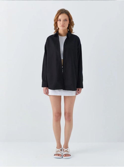 Camisa oversized em popelina mixray - Kiabi Camisa oversized em popelina mixray - Kiabi