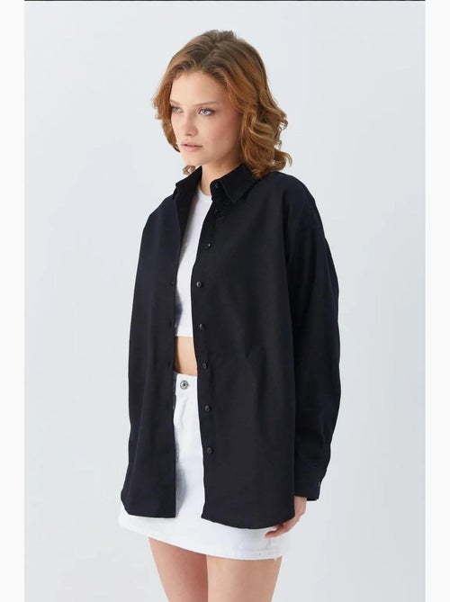 Camisa oversized em popelina mixray - Kiabi Camisa oversized em popelina mixray - Kiabi