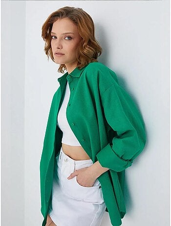 Camisa oversized em popelina mixray