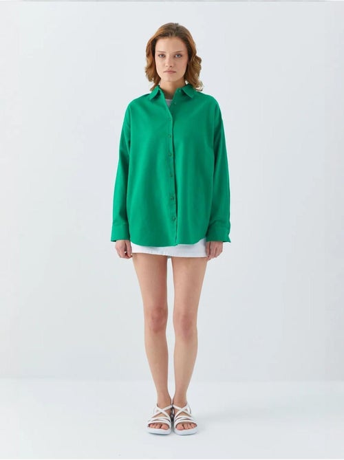 Camisa oversized em popelina mixray - Kiabi